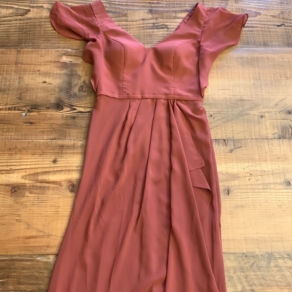 Floor Length David’s Bridal Cinnamon Dress